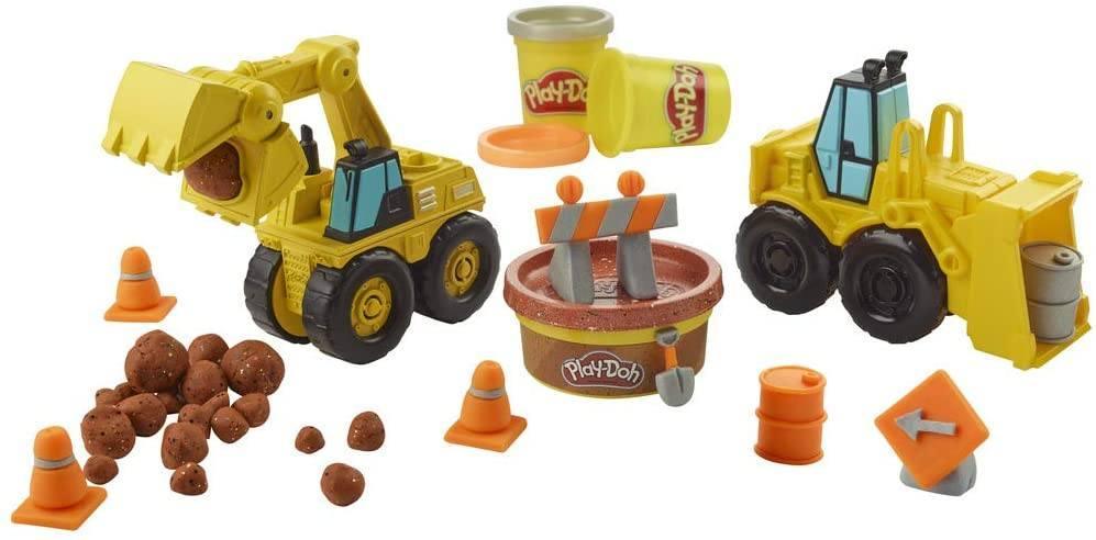 PLAY-DOH Wheels Excavator and Loader Toy Construction Trucks - TOYBOX