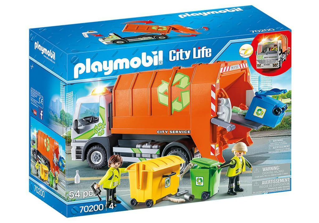 Playmobil 70200 City Life Vehicle World Recycling Truck with Flashing Lights - TOYBOX Toy Shop