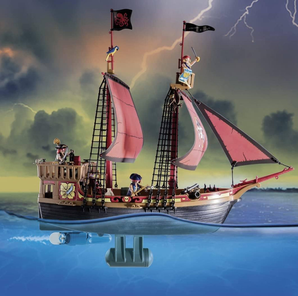 PLAYMOBIL 70411 Pirates Large Floating Pirate Ship with Cannon - TOYBOX Toy Shop