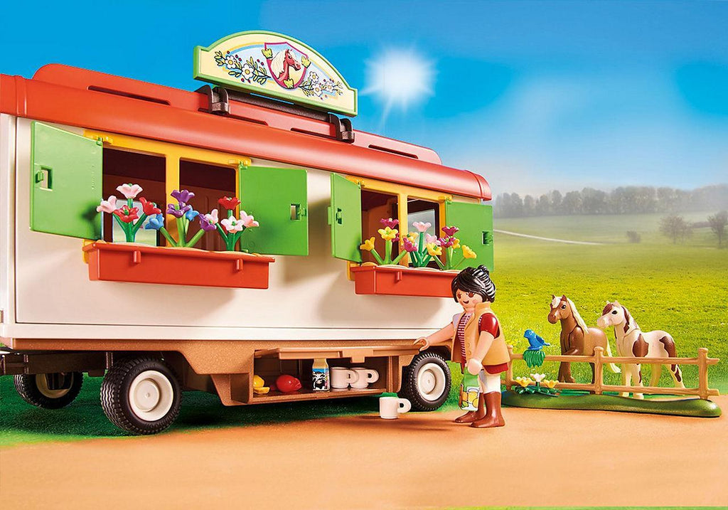 PLAYMOBIL 70510 Country Pony Shelter with Mobile Home - TOYBOX Toy Shop