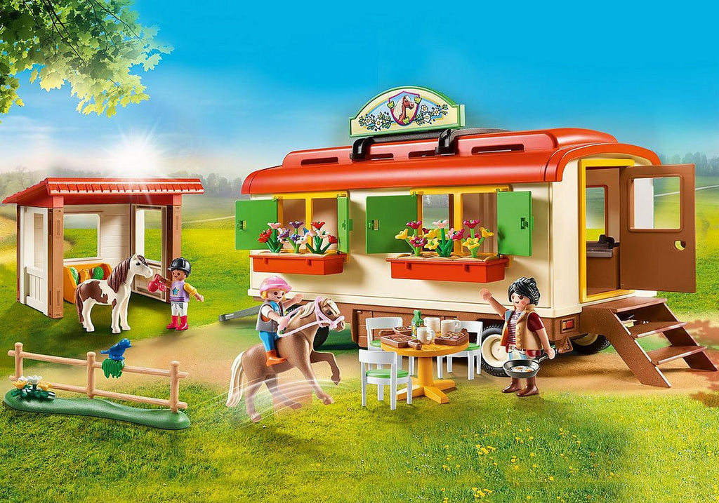 PLAYMOBIL 70510 Country Pony Shelter with Mobile Home - TOYBOX Toy Shop