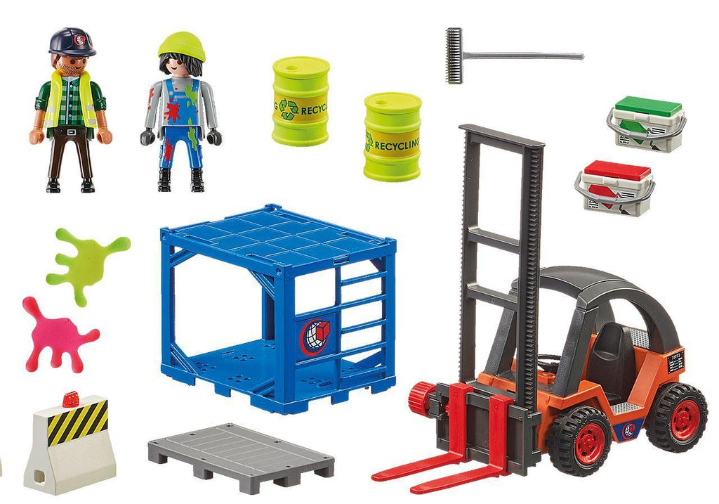 PLAYMOBIL 70772 Forklift with Freight - TOYBOX Toy Shop