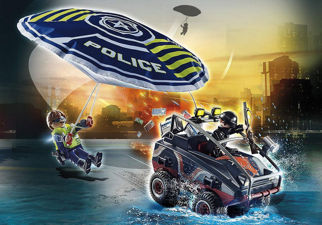 PLAYMOBIL 70781 CITY ACTION - Police Parachute with Amphibious Vehicle - TOYBOX Toy Shop