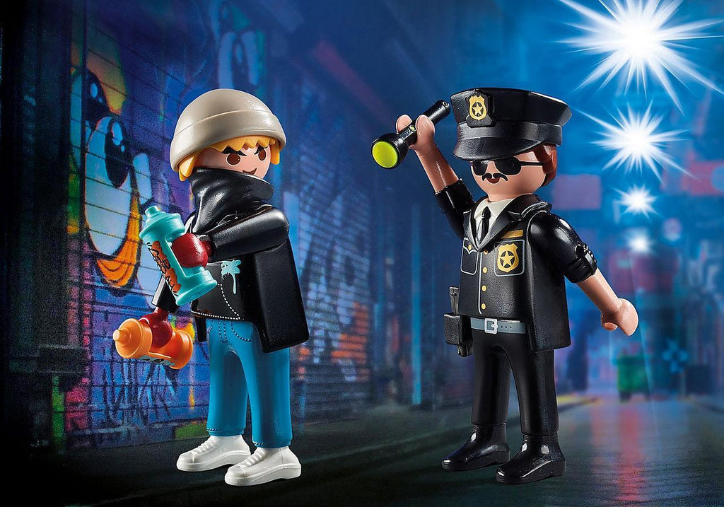 PLAYMOBIL 70822 - DuoPack Policeman and Street Artist - TOYBOX Toy Shop