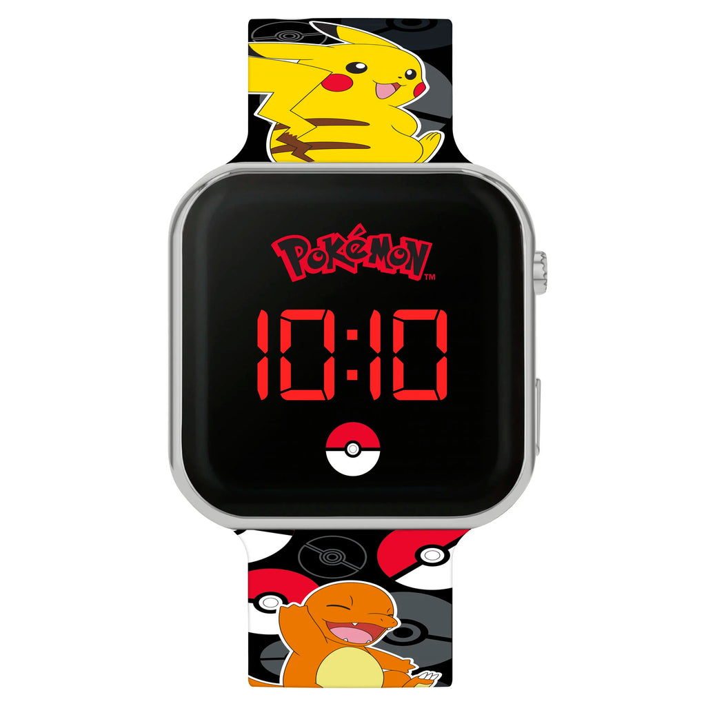 Pokemon Kids Digital Printed Black Silicone Strap Watch - TOYBOX Toy Shop