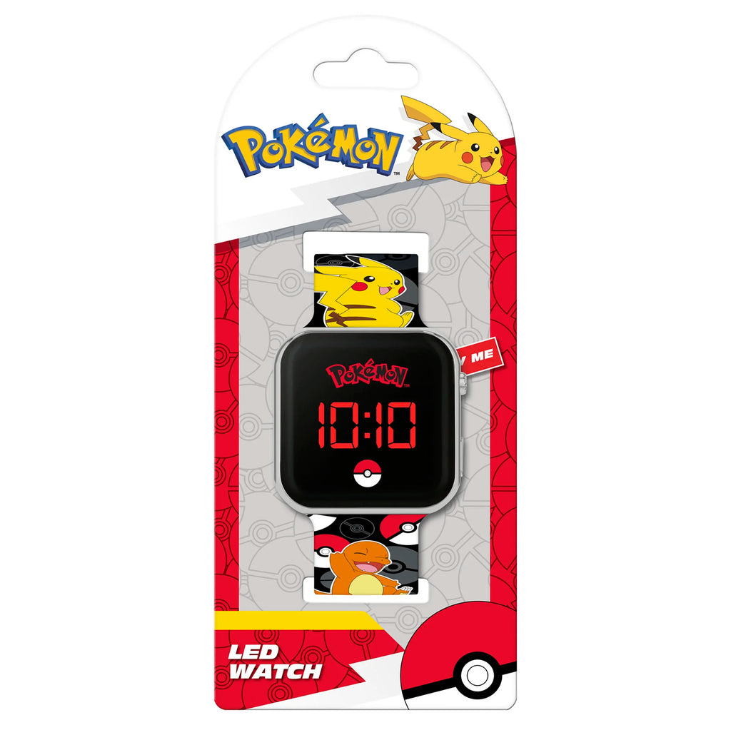 Pokemon Kids Digital Printed Black Silicone Strap Watch - TOYBOX Toy Shop
