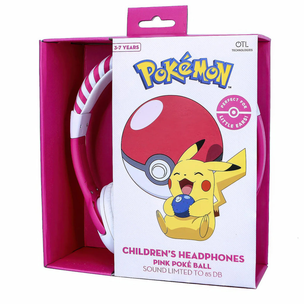 Pokemon Pink Pokeball Kids Headphones - TOYBOX Toy Shop