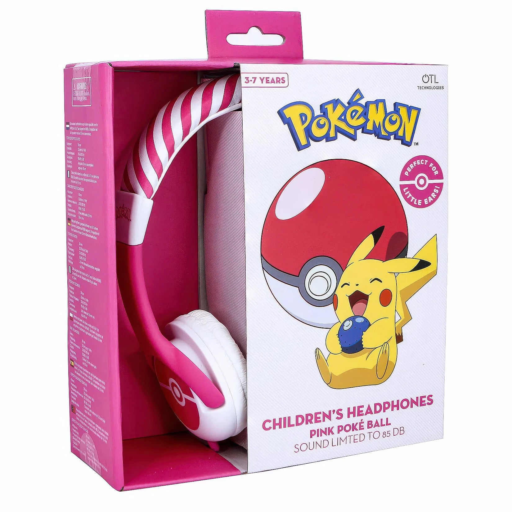Pokemon Pink Pokeball Kids Headphones TOYBOX