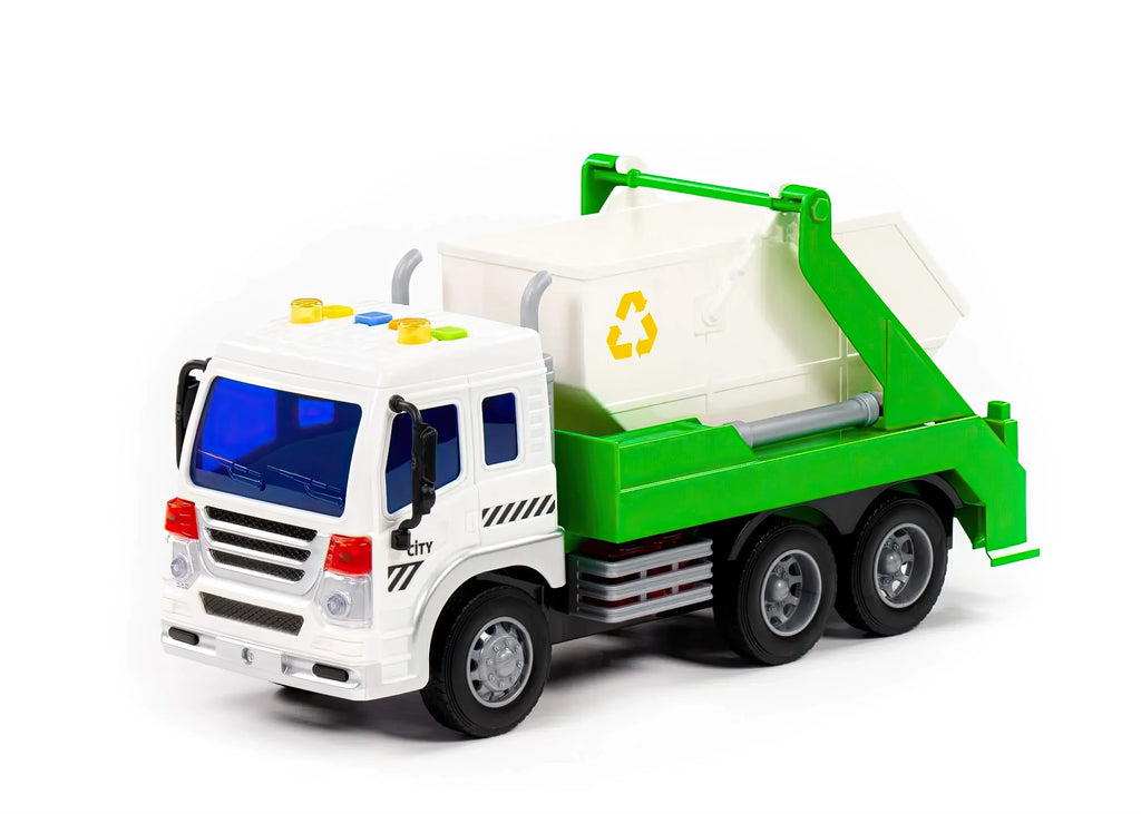 Polesie City Waste Skip Truck – Friction Powered