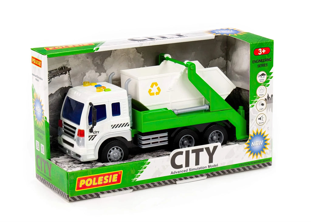 Polesie City Waste Skip Truck – Friction Powered
