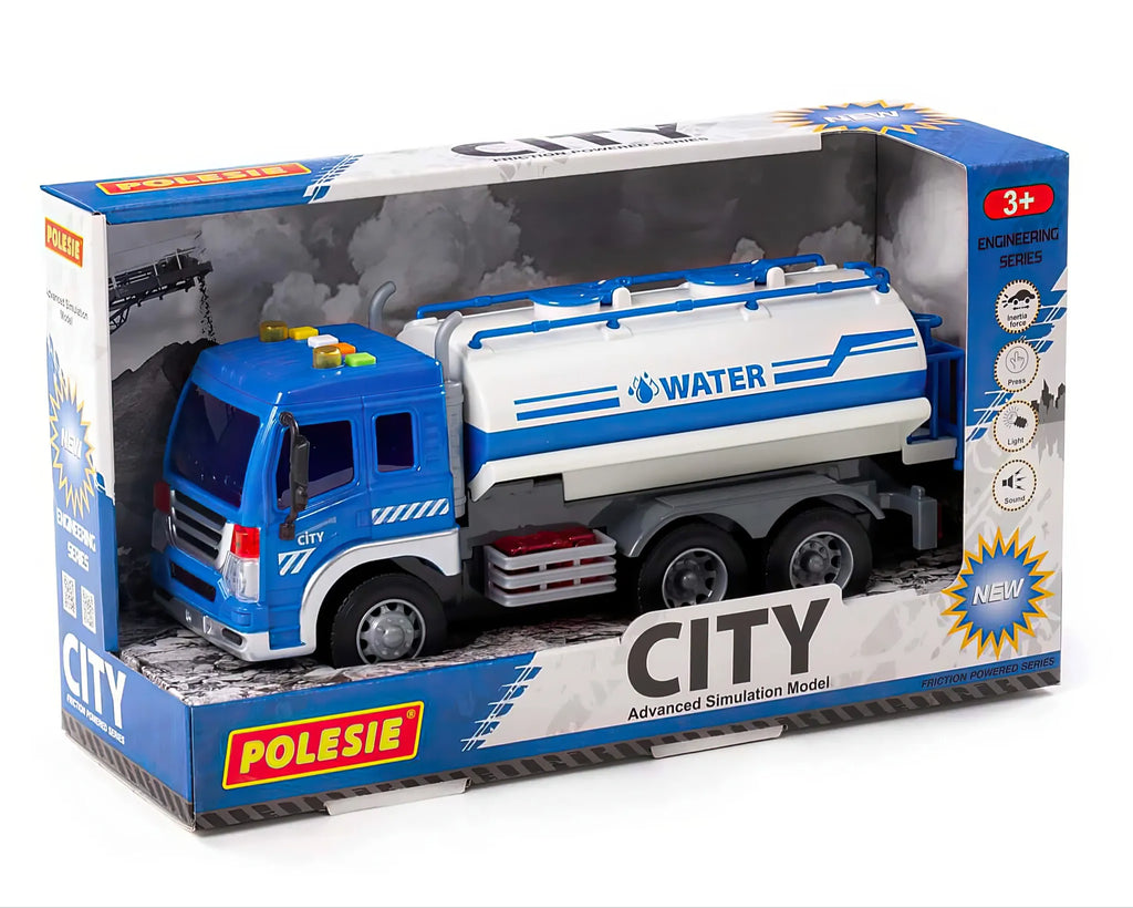 Polesie City Water Tank Sprinkler Truck - Friction-powered