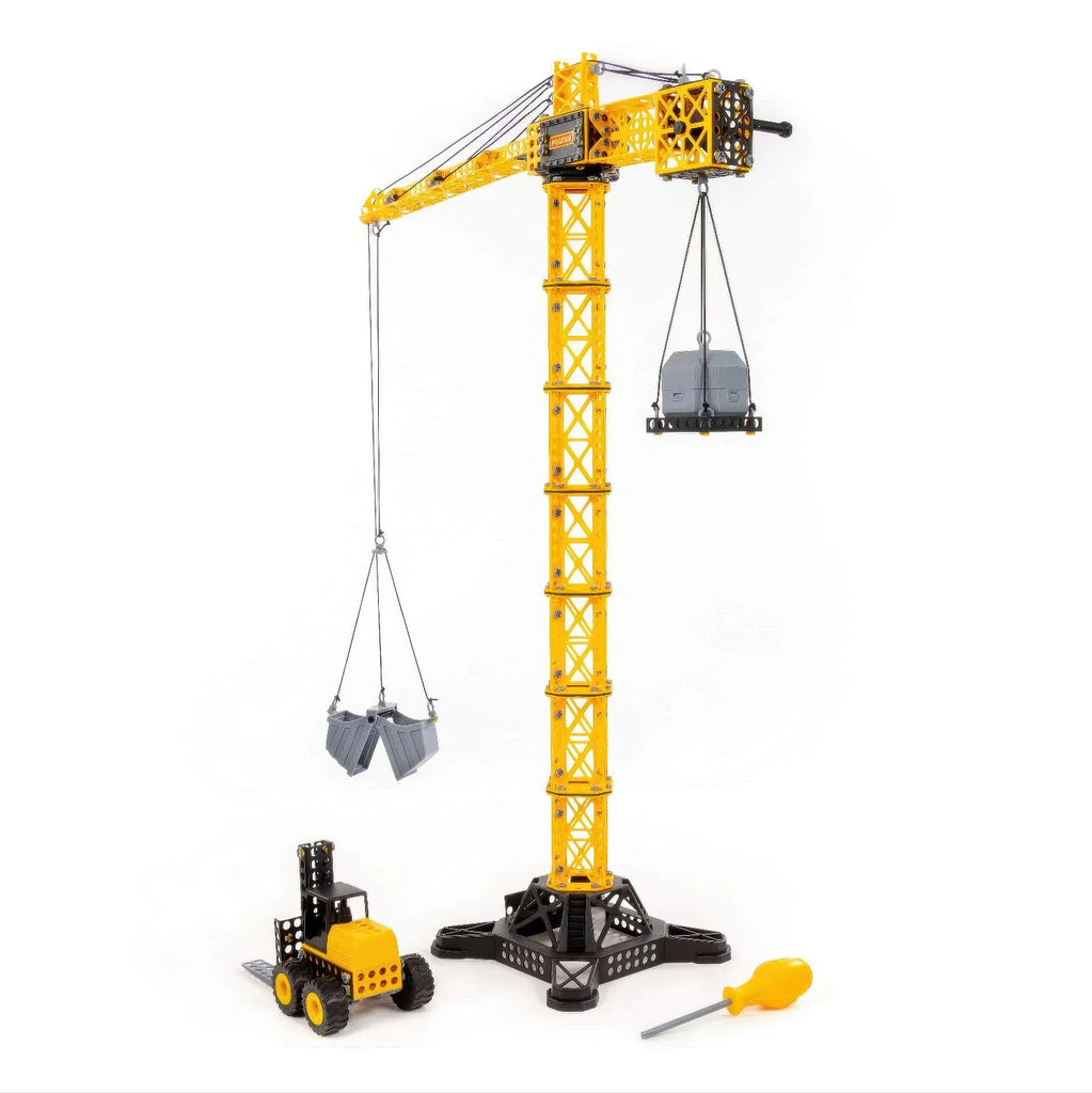 Mega Tower Crane Construction Set with Forklift