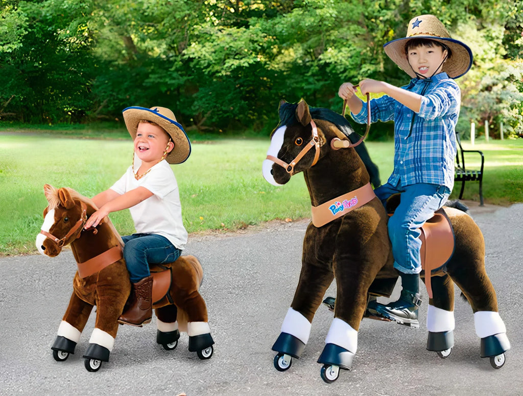 PonyCycle Mechanically Walking Ride-On - Brown Horse - Age 3-5 Years - TOYBOX Toy Shop