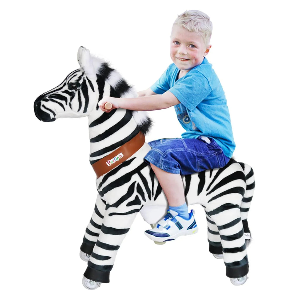PonyCycle Mechanically Walking Ride-On - Zebra - Age 4- 8 - TOYBOX Toy Shop