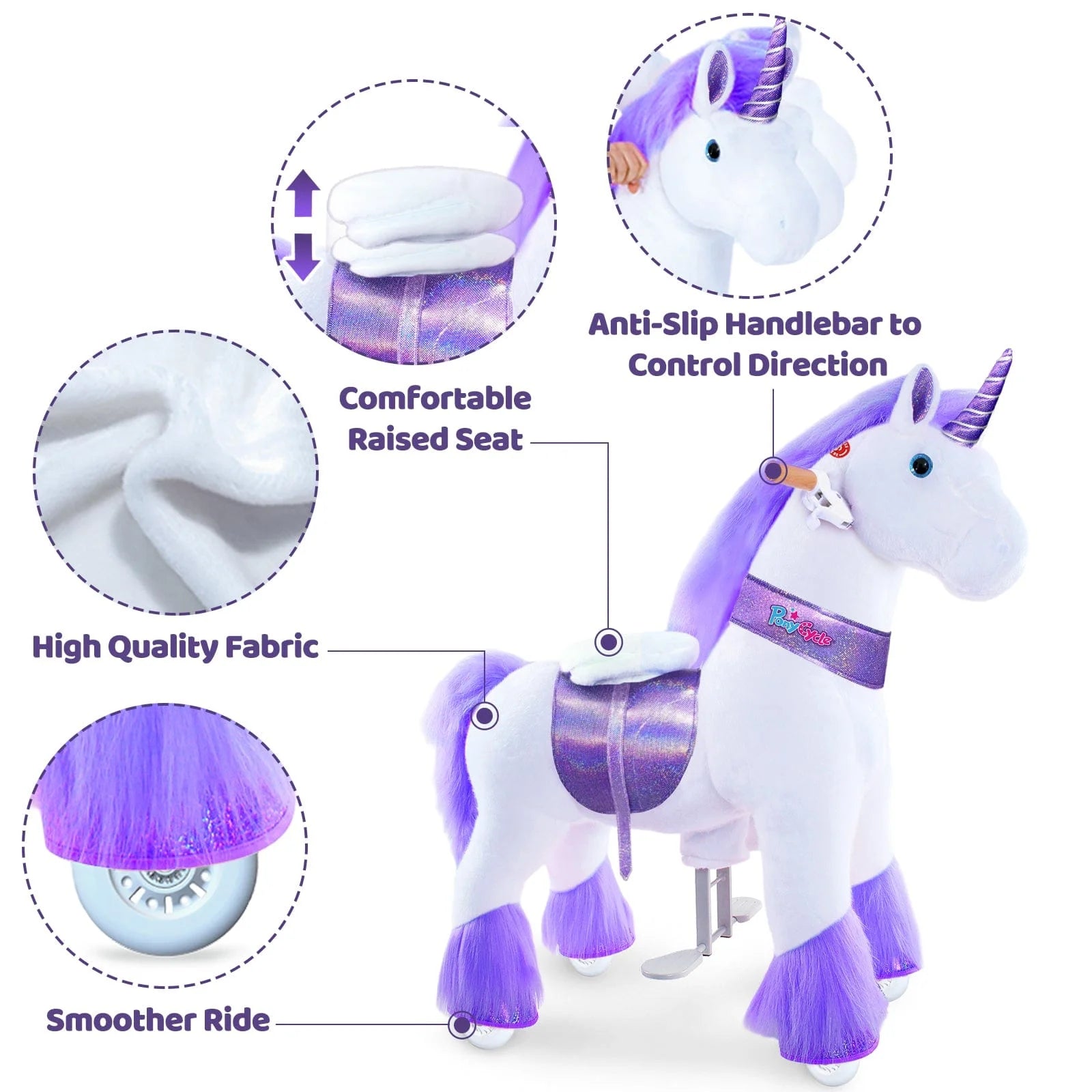 PonyCycle Mechanically Walking Ride-On Purple Unicorn – TOYBOX