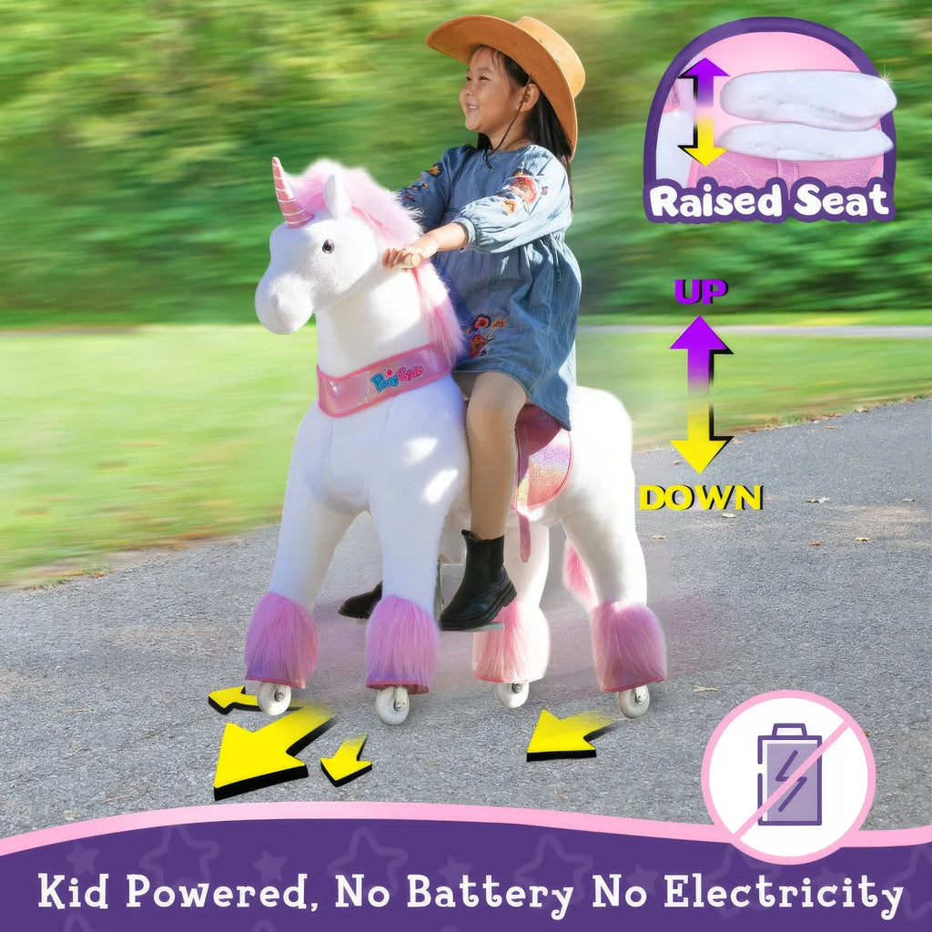 PonyCycle Mechanically Walking Ride-On Pink Unicorn - Ages 3-5 Years - TOYBOX Toy Shop