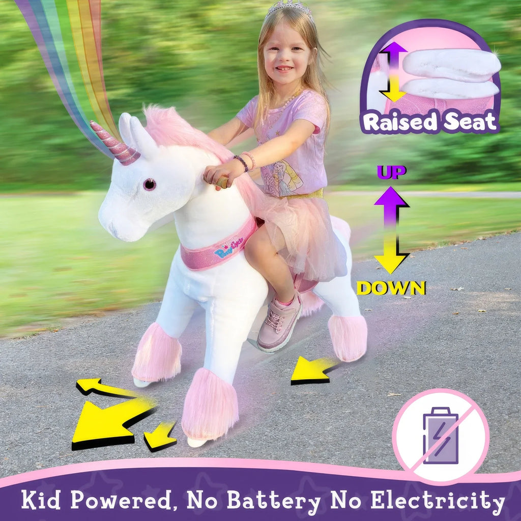 PonyCycle Mechanically Walking Ride-On Pink Unicorn - Ages 4-8 Years - TOYBOX Toy Shop