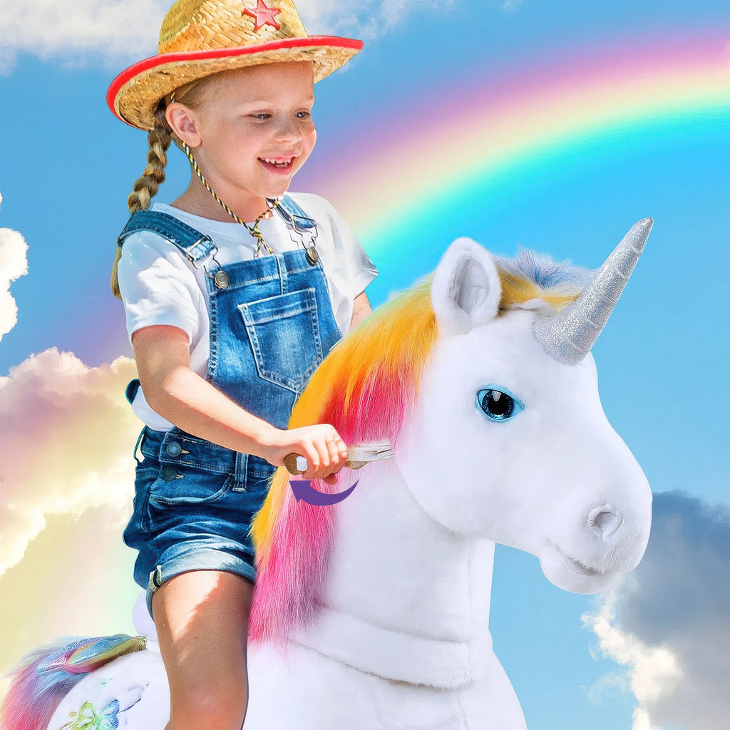 Ponycycle Walking Ride-on Premium Model X - Rainbow Unicorn