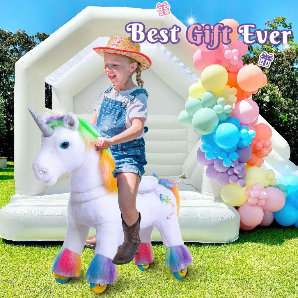 Ponycycle Walking Ride-on Premium Model X - Rainbow Unicorn