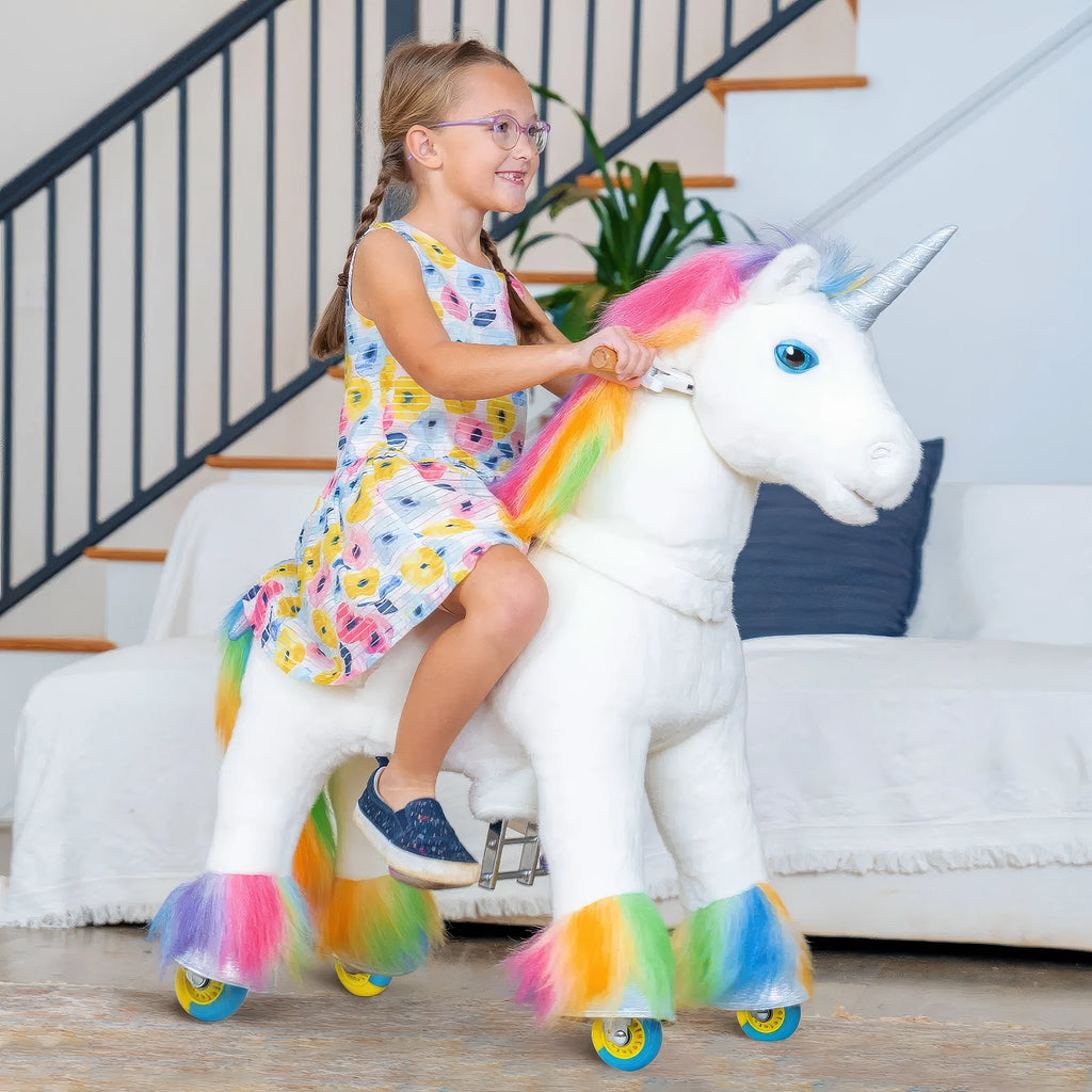 Ponycycle Walking Ride-on Premium Model X - Rainbow Unicorn