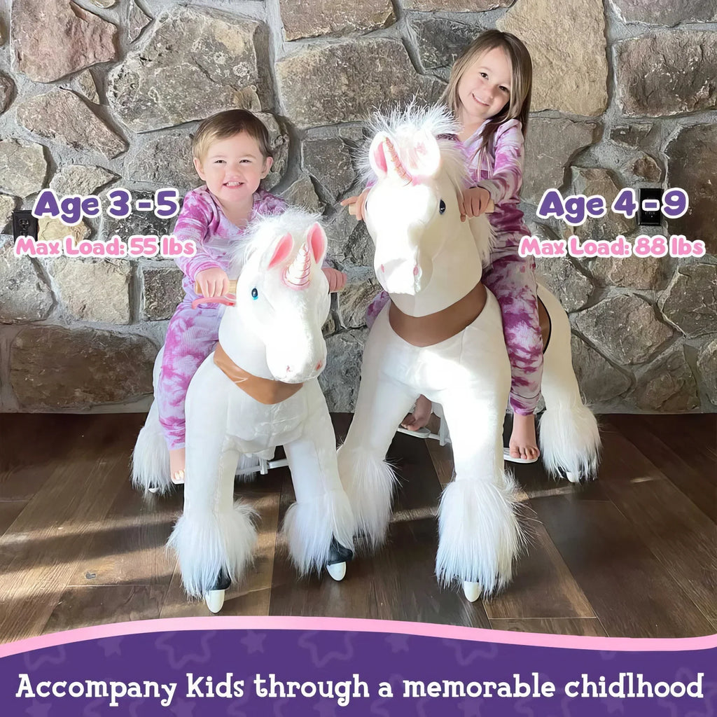 PonyCycle Mechanically Walking Ride-On White Unicorn - Ages 3-5 Years - TOYBOX Toy Shop