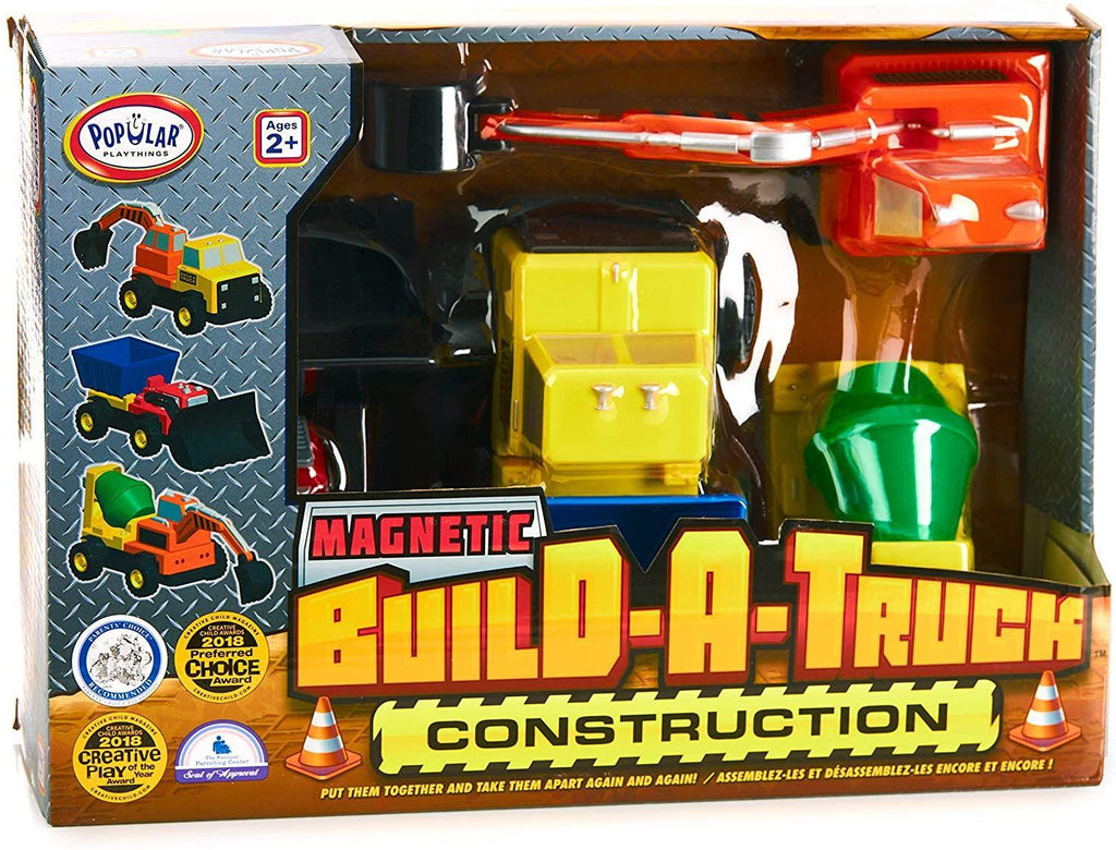 POPULAR PLAYTHINGS Magnetic Build-A-Truck Construction Magnetic Toy Play Set - TOYBOX Toy Shop