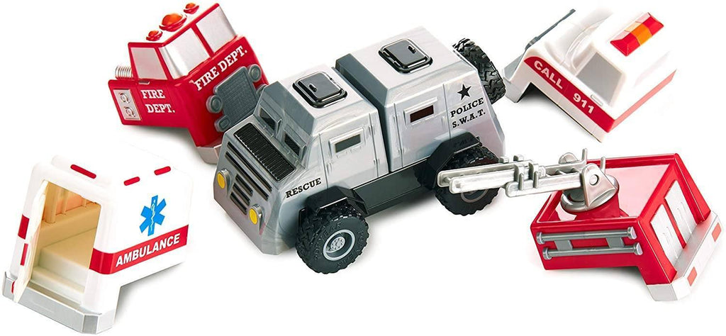 POPULAR PLAYTHINGS Magnetic Build-A-Truck Fire and Rescue Set - TOYBOX Toy Shop