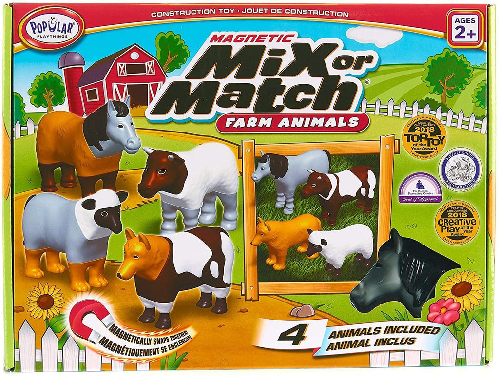 POPULAR PLAYTHINGS Mix or Match Animals, Magnetic Toy Play Set, Farm - TOYBOX
