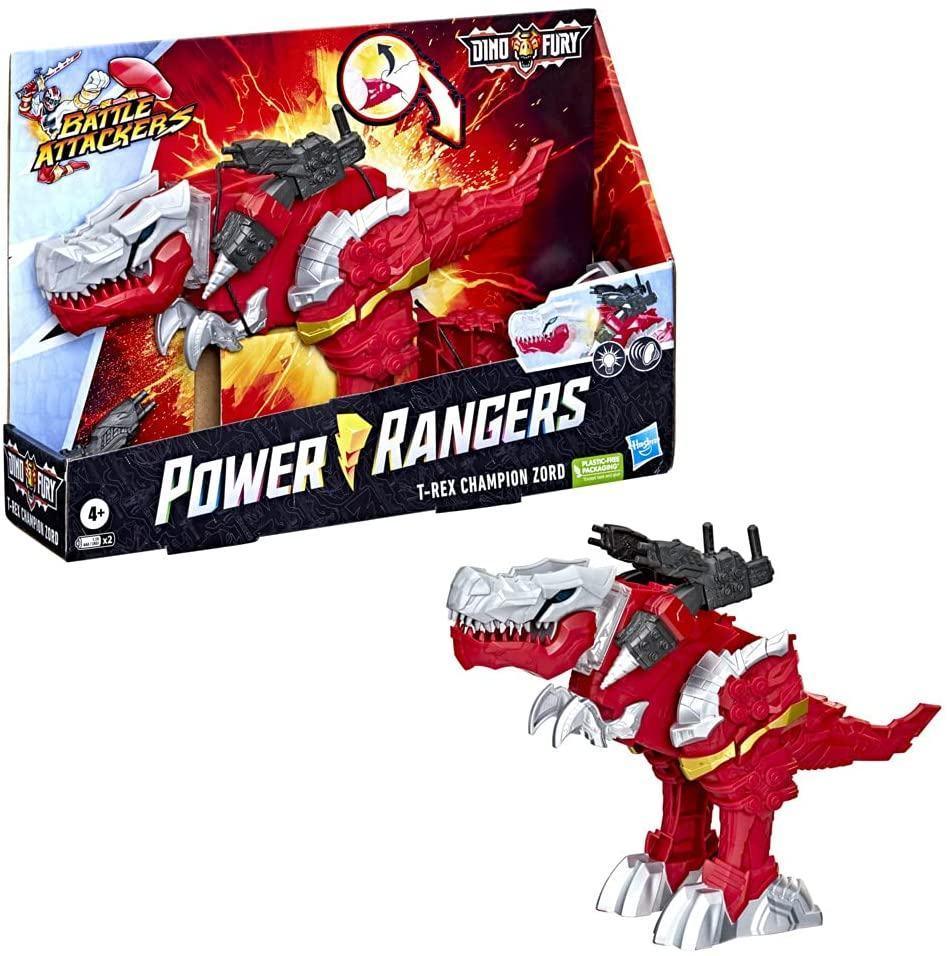 Power Rangers Battle Attackers Dino Fury T-Rex Champion Zord - TOYBOX Toy Shop