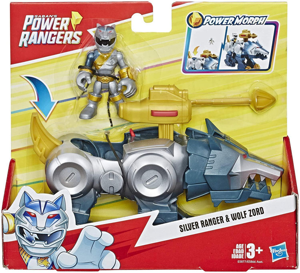 Power Rangers Playskool Heroes Silver Ranger & Wolf Zord 2-Pack - TOYBOX Toy Shop