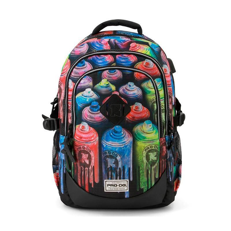 PRODG Coloured Running Sprays Backpack 44cm With USB - TOYBOX Toy Shop
