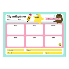 Pusheen Weekly Planner A4 Foodie Blue – TOYBOX