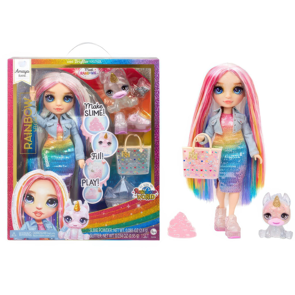 Rainbow High Amaya (rainbow) with Slime Kit & Pet