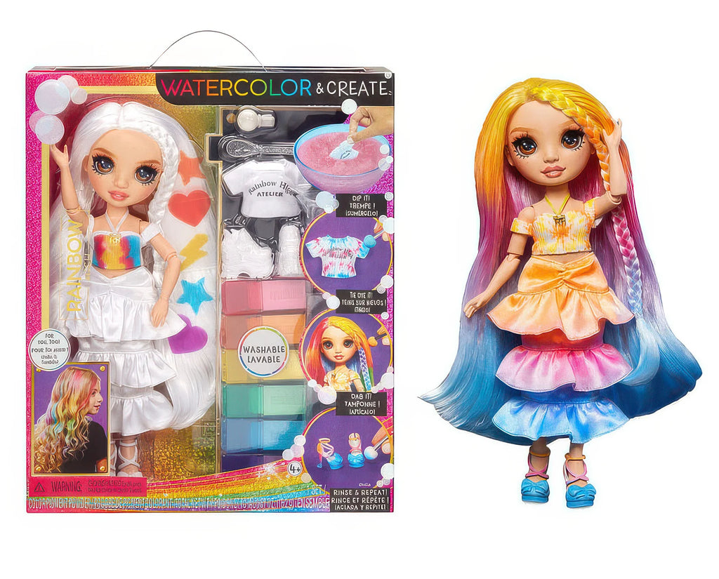 Rainbow High Watercolour & Create Fashion DIY Doll - Brown Eyes - TOYBOX Toy Shop