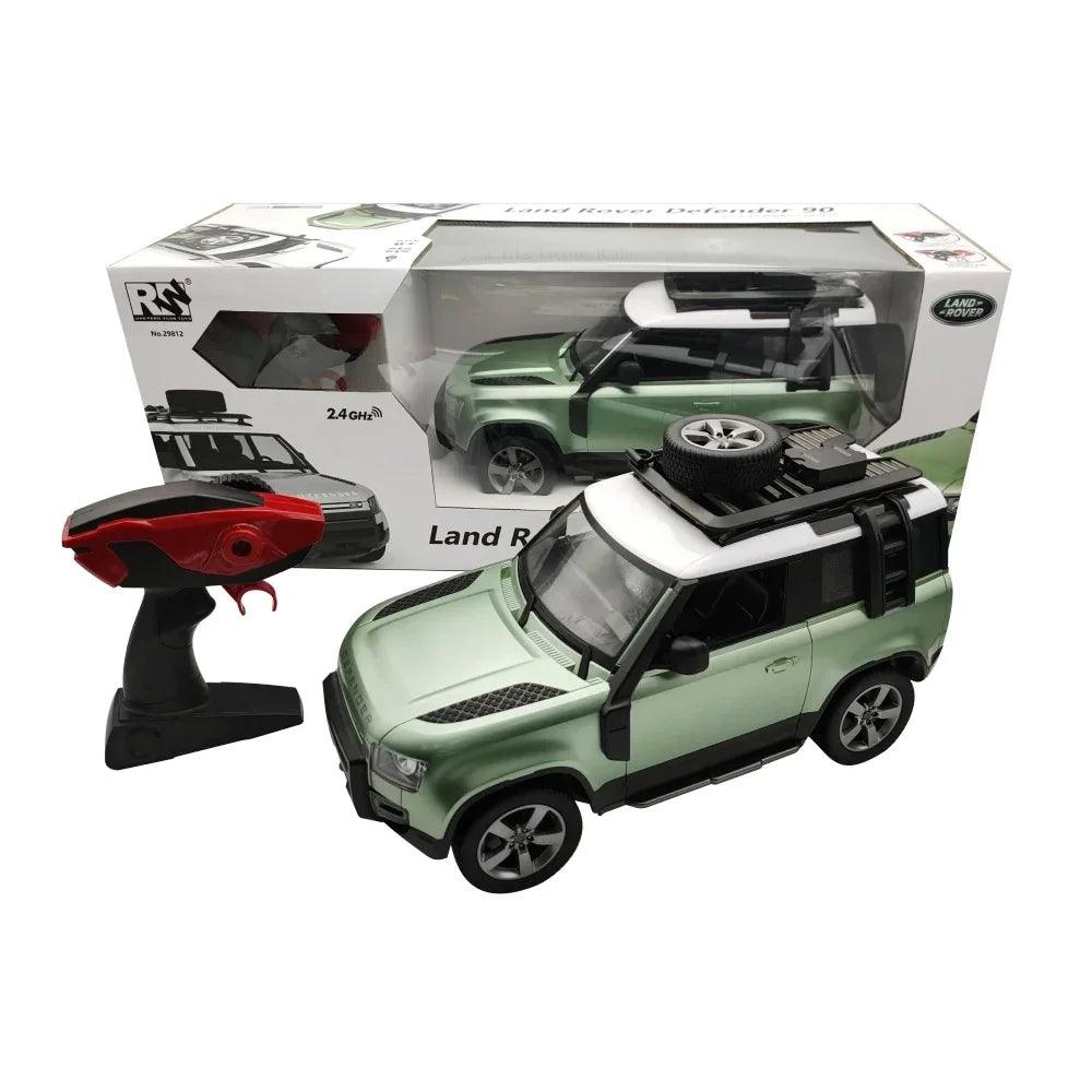 Range Rover Defender Remote Control Car with Lights 1:12 Scale - TOYBOX