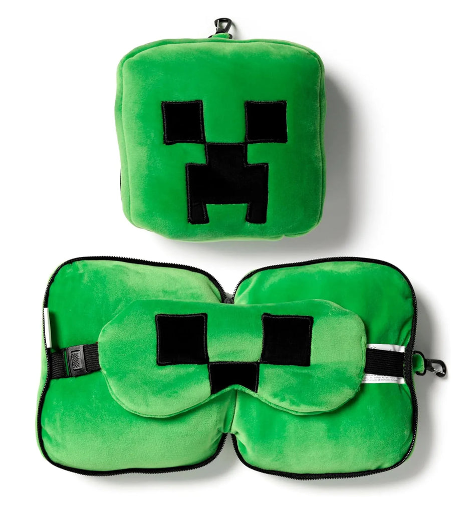 Relaxeazzz Minecraft Creeper Travel Pillow Eye Mask