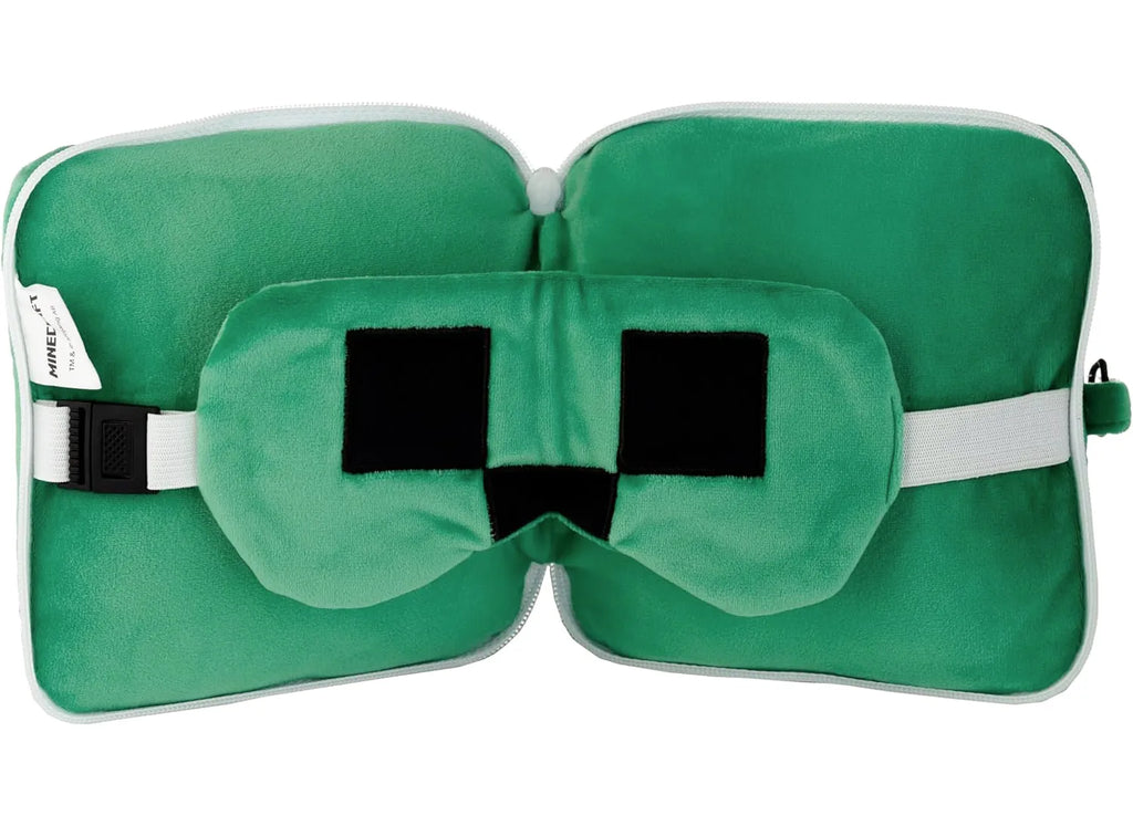 Relaxeazzz Minecraft Creeper Travel Pillow Eye Mask