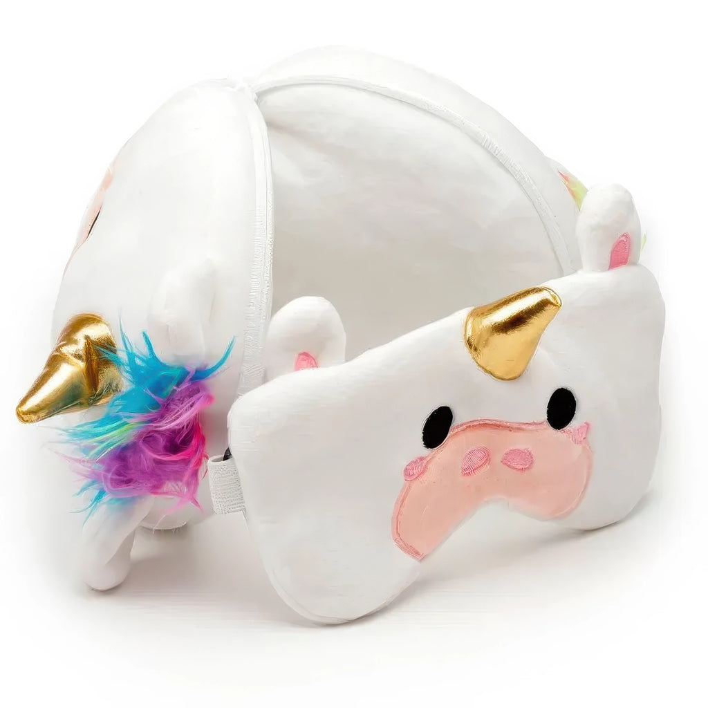 Relaxeazzz Unicorn Travel Pillow Eye Mask