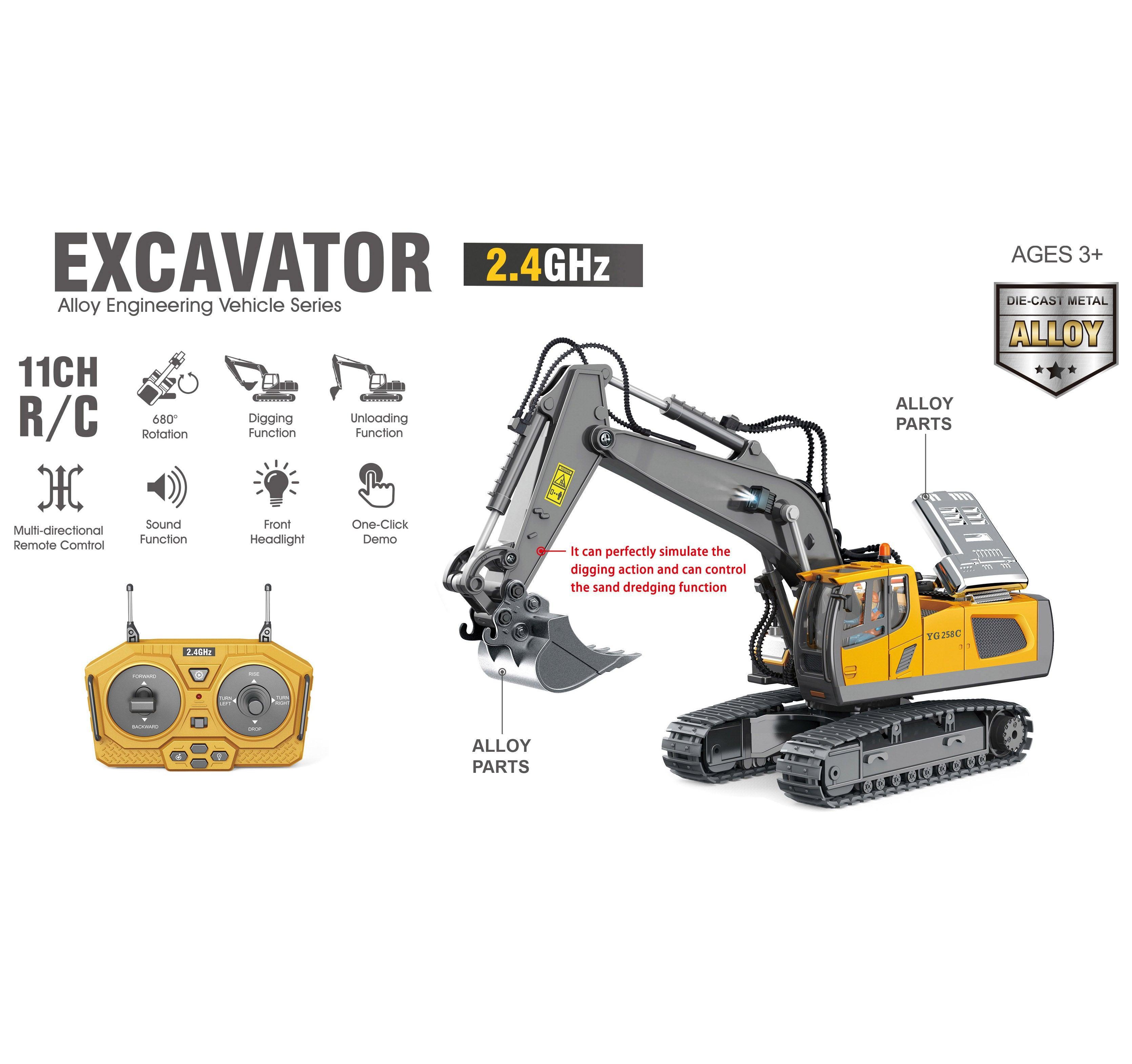 Remote Control Trackhoe Remote Control Hydraulic Excavator | Buy Online at ♥️ TOYBOX