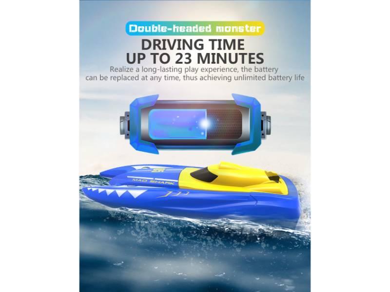 Remote Controlled RC Mini Speed Boat - Blue/Yellow - TOYBOX Toy Shop