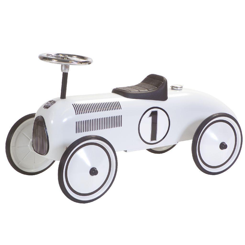 Retro Roller Lewis Push Car - White - TOYBOX