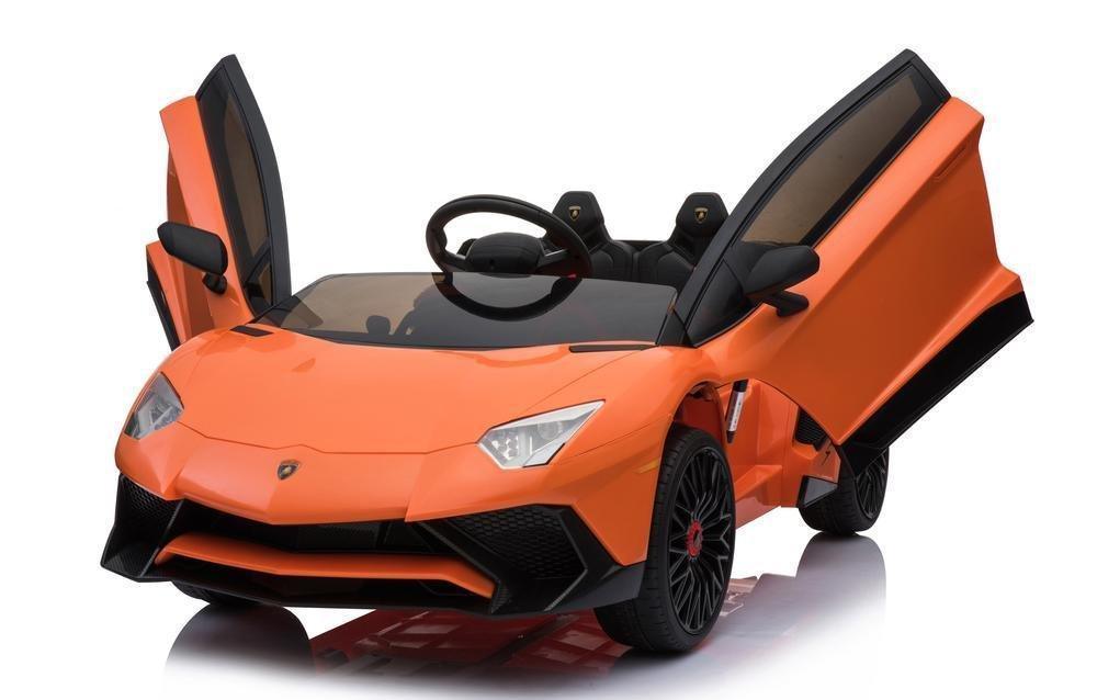 RICCO 12V 7A Lamborghini Aventador SV Licensed Battery Powered Kids Electric Ride On Toy Car BDM0913 ORANGE - TOYBOX Toy Shop