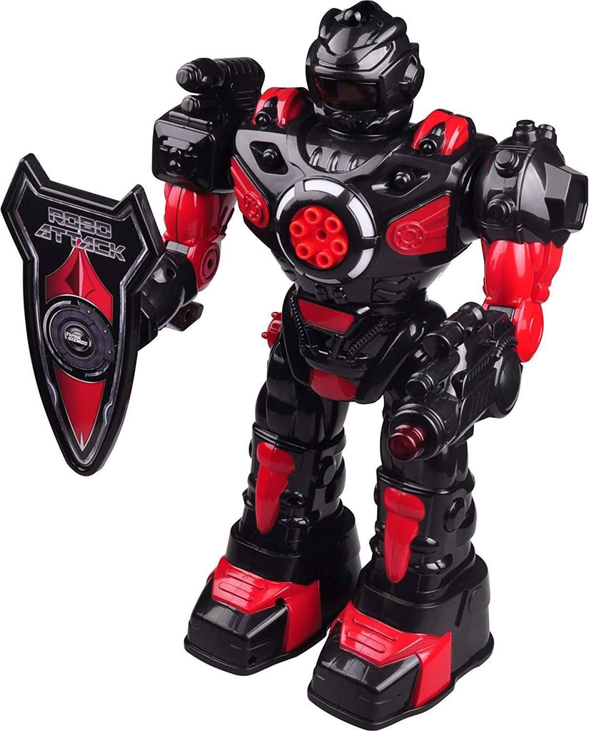 RoboAttack Large Remote Control Interactive Robot - Black/Red - TOYBOX