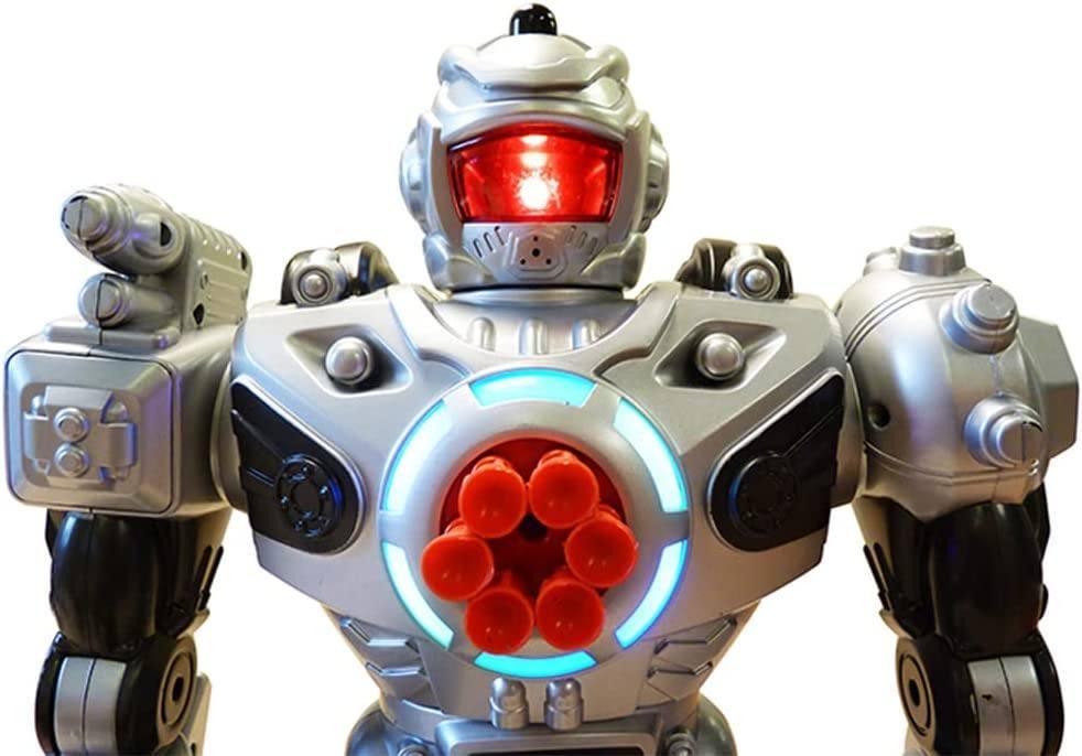 RoboAttack Large Remote Control Interactive Robot - Silver - TOYBOX Toy Shop