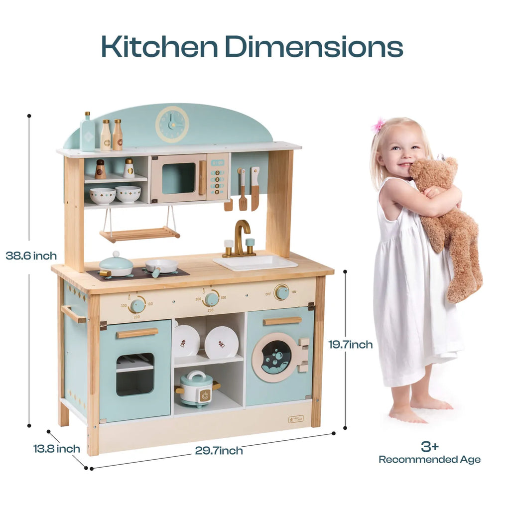 ROBUD Deluxe Wooden Kitchen Pretend Playset with Accessories - TOYBOX Toy Shop