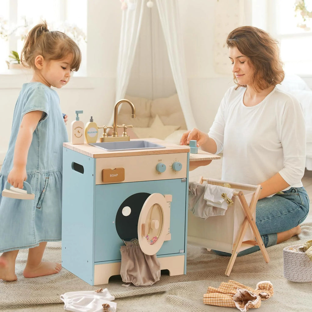 ROBUD Wooden Washing Machine Laundry Playset - TOYBOX Toy Shop