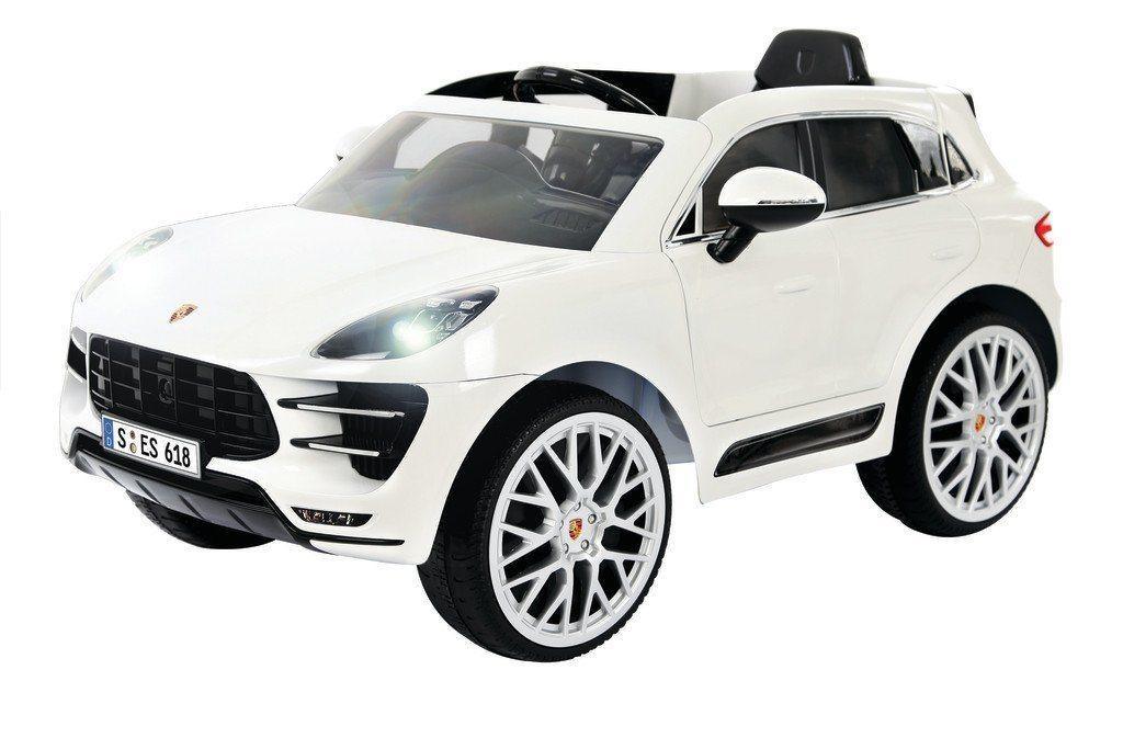 ROLLPLAY Germany Premium Porsche Macan Turbo 6V Battery Premium Ride-On Car, White - TOYBOX Toy Shop