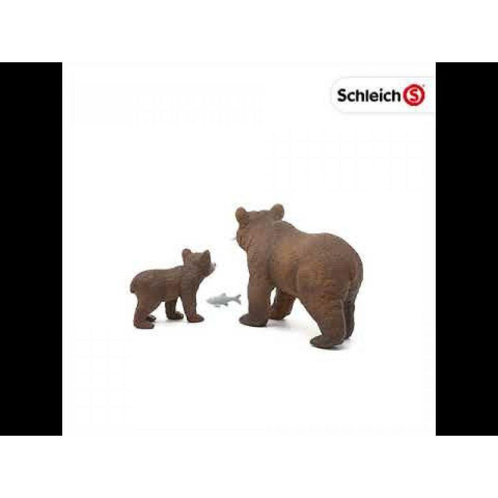 Schleich 42473 Wild Life Grizzly Bear Mother with Cub Figures - TOYBOX Toy Shop
