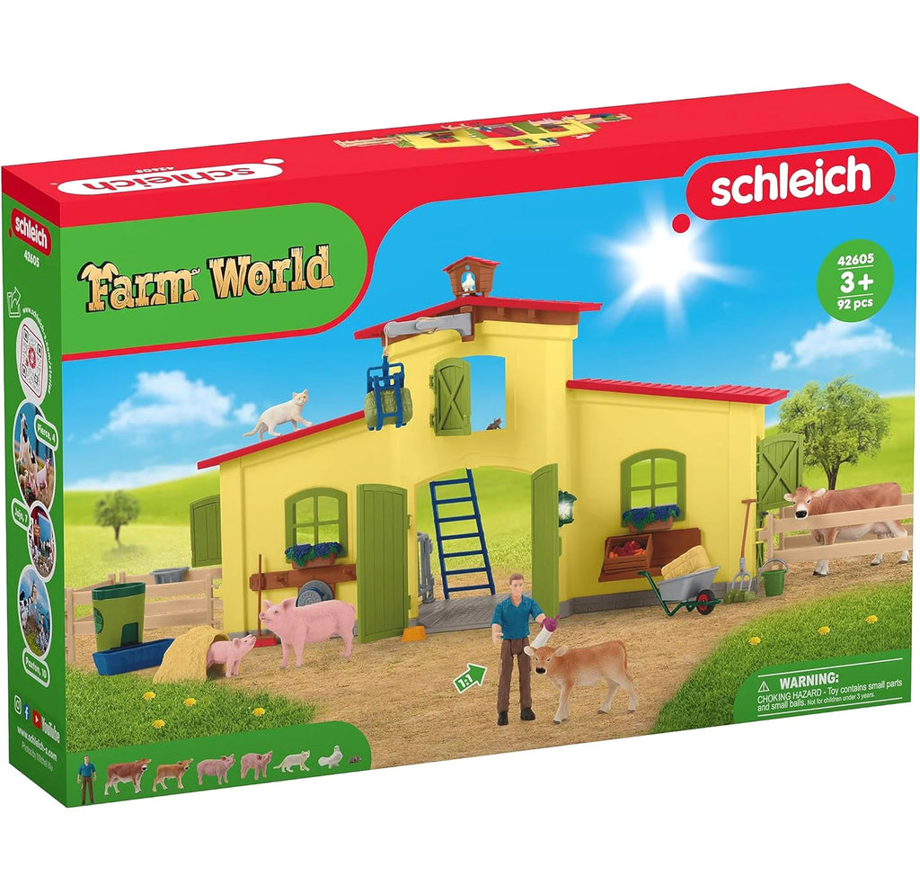 Schleich 42605 Large Farm With Animals and Accessories - TOYBOX Toy Shop