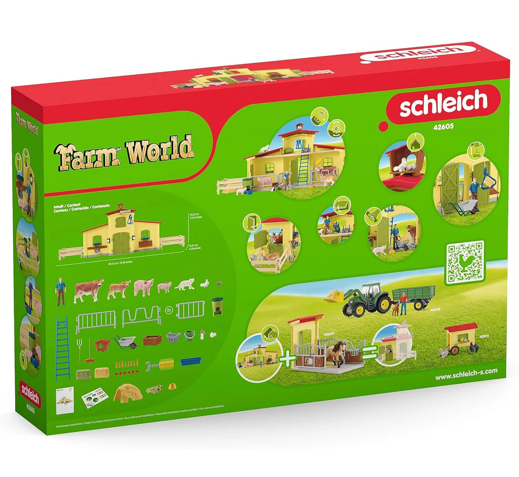 Schleich 42605 Large Farm With Animals and Accessories - TOYBOX Toy Shop